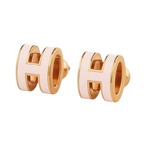 hermes pop h earrings dragee pink